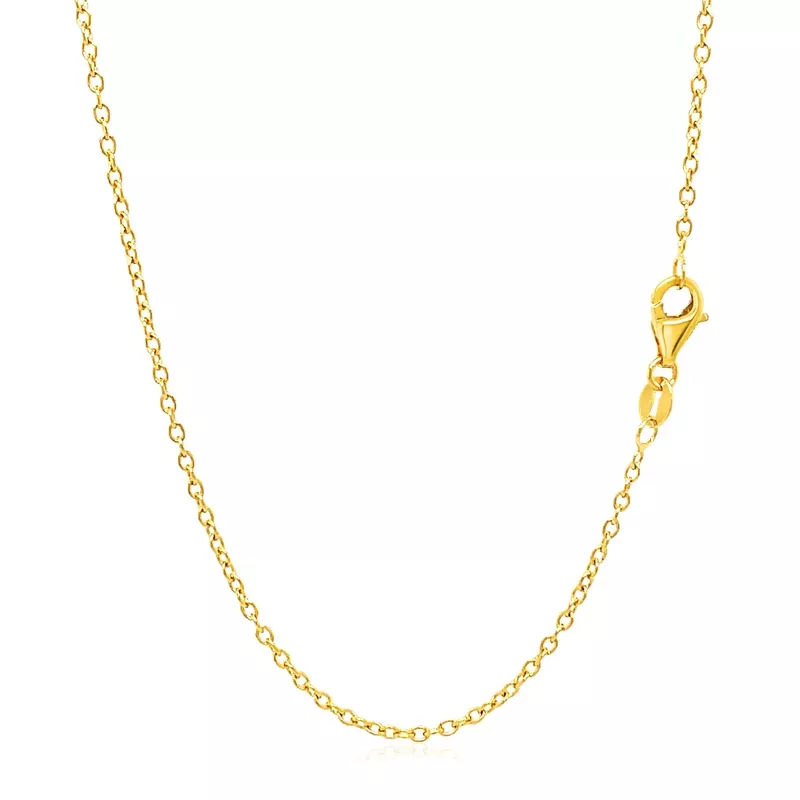 18k Yellow Gold Round Cable Link Chain 1.5mm (16 Inch)