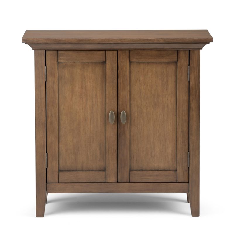 WYNDENHALL Mansfield SOLID WOOD 32 inch Wide Transitional Low Storage Cabinet - 32"w x 14"d x 31"h - Rustic Natural Aged Brown