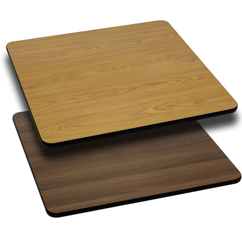 42'' Square Table Top with Reversible Laminate Top - Natural/Walnut