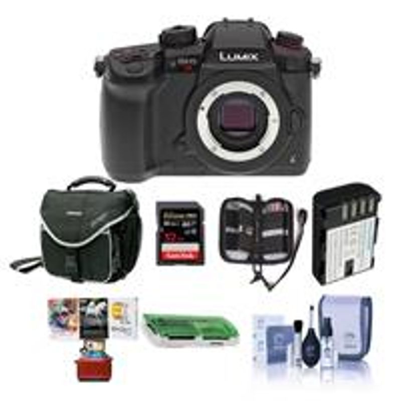 Panasonic Lumix DC-GH5s Mirrorless Camera Body - Bundle With 32GB SDHC U3 Card, Spare Battery, Camera Case, Cleaning Kit, Memory...