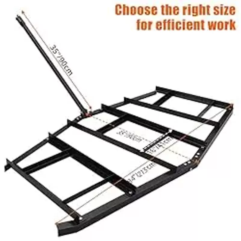 Driveway Drag 74" Width, Heavy Duty Steel, Driveway Grader for ATV, UTV, Garden Lawn Tractors, Topdressing Spreader Tool, Wide Drag Level, Lawn Tractor Attachments for Hay Field, Gravel, Soil