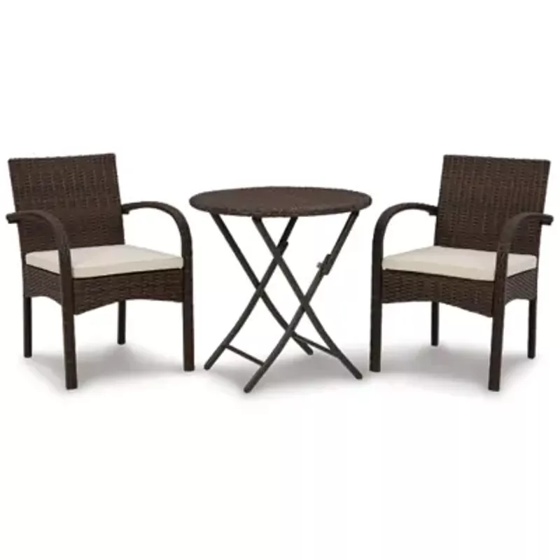 Brown Anchor Lane Chairs w/Cushion/Table Set (3/CN)