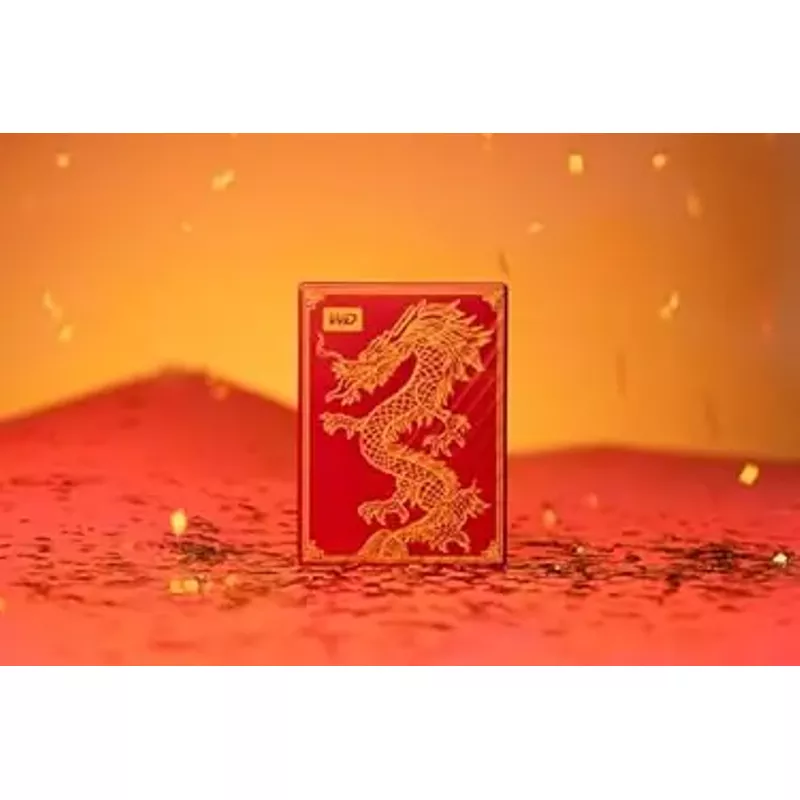 WD - My Passport Ultra Limited Edition Dragon 2TB External USB-C Portable Hard Drive - Red