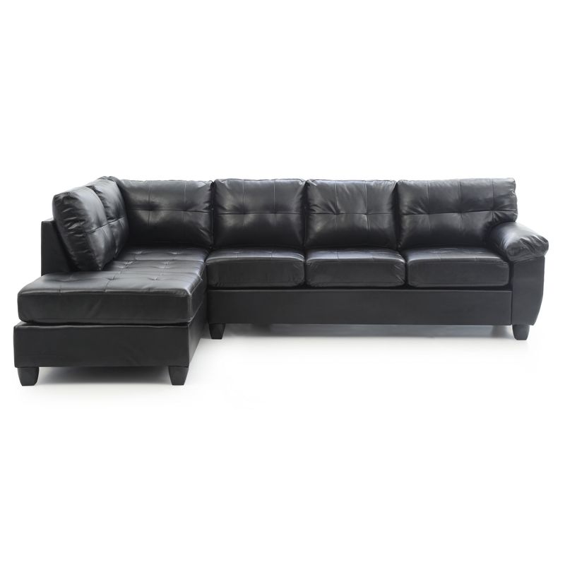 Gallant Faux Leather Sectional Sofa - Black