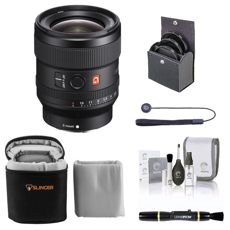 Sony G Master FE 24mm f/1.4 GM Lens for E-Mount, Bundle with 67mm Filter Kit, Soft Lens Case, Lens Cleaner, Cleaning Kit, Universal...