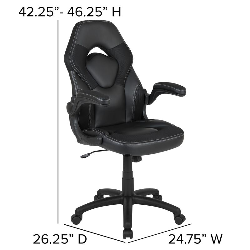 Gaming Desk and Chair Set with Cup Holder and Headphone Hook - Desk Bundle - Black