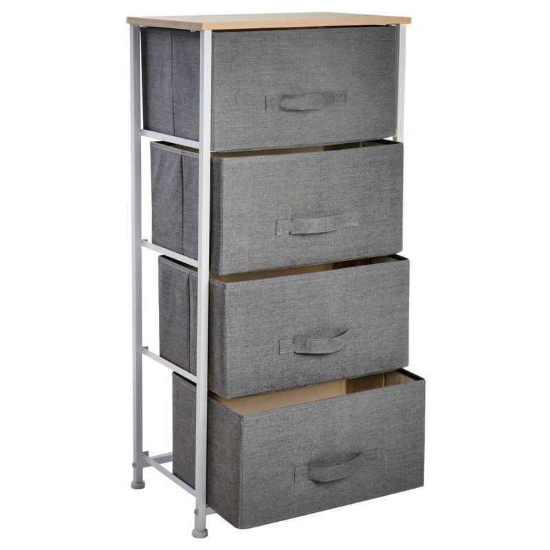 Simplify  4 Drawer Storage Chest in Beige - Beige - 4-drawer