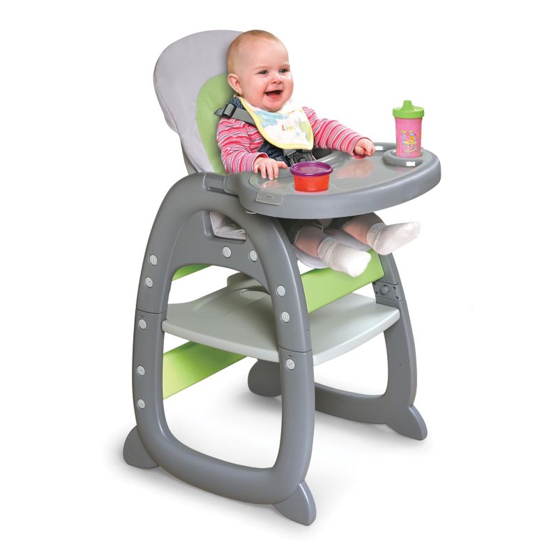 Badger Basket Envee II Baby High Chair with Playtable Conversion - Gray/Chevron