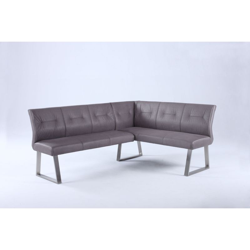 Somette Contemporary Tufted-Back Reversible Nook - Single - Grey - Dining Height