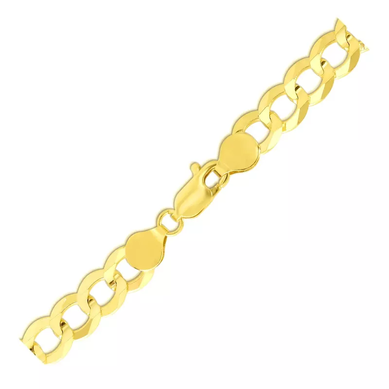 7.0mm 10k Yellow Gold Curb Bracelet (8.5 Inch)