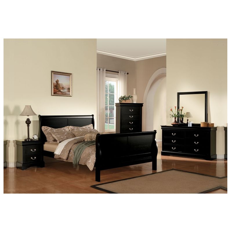 Acme Furniture Louis Philippe III Black 4-Piece Bedroom Set - Queen