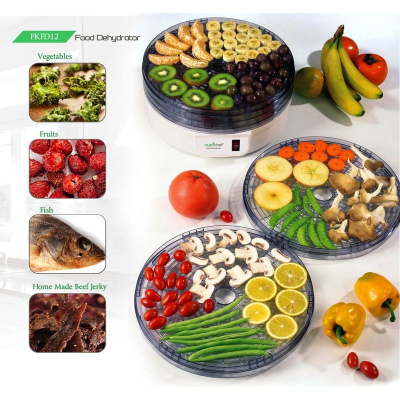 NutriChef PKFD12 Electric Countertop Food Dehydrator Food Preserver - PKFD12