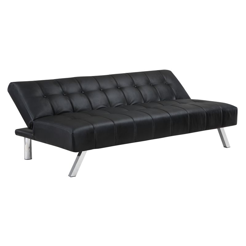 Sawyer Futon with Stainless Steel Legs - Blue Fabric