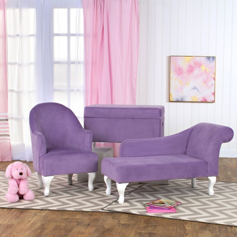HomePop Diva Juvenile Accent Chair Lavender - Lavender