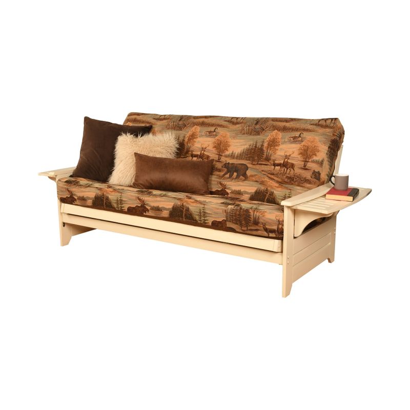 Copper Grove Dixie Futon Frame in Antique White Wood with Innerspring Mattress - Peter's Cabin