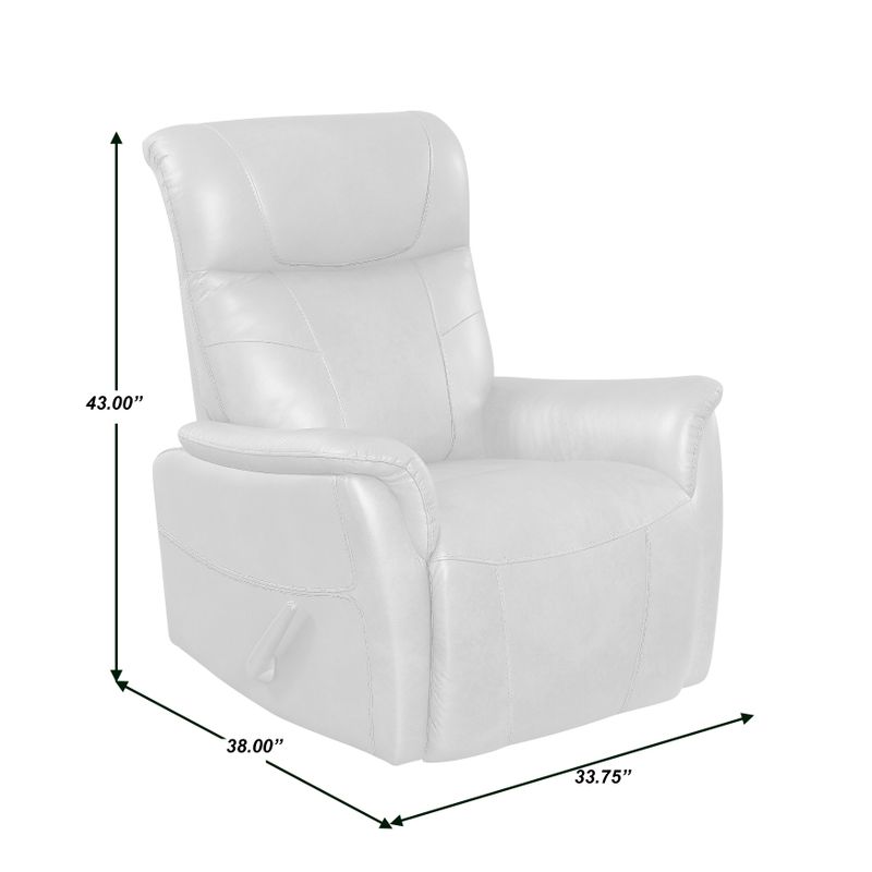 Dome Manual Rocker Recliner in Gray Leather - Grey
