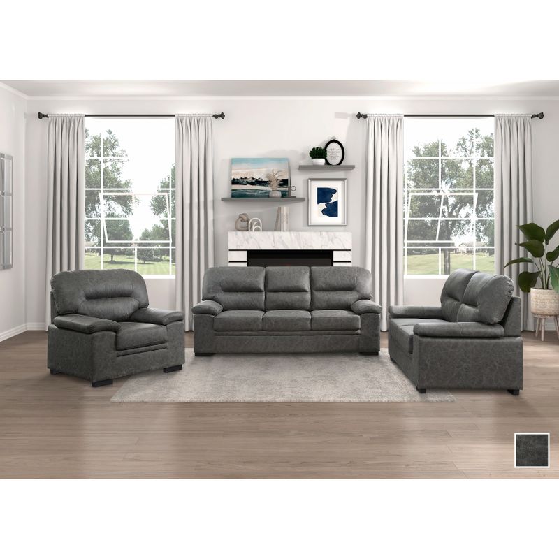 Apollo 3-Piece Living Room Set - Dark Grey