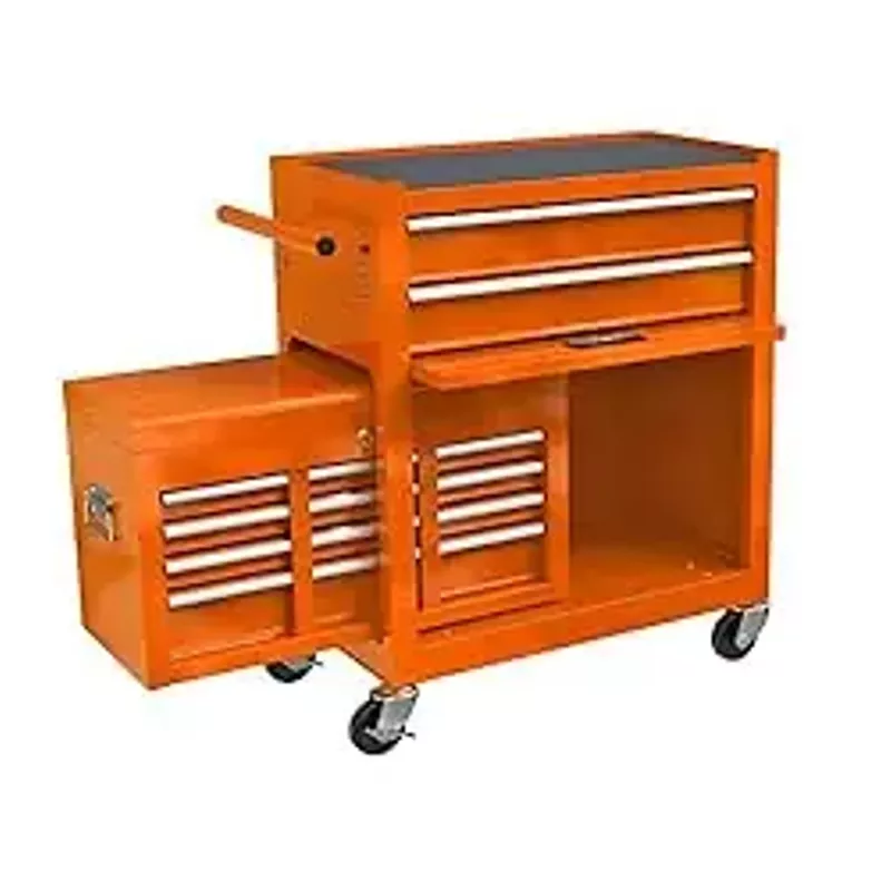 PULLAFUN 8-Drawer Rolling Tool Chest, 2-in-1 Rolling Tool Storage Cabinet with Detachable Top Tool Box, Liner, Universal Lockable Wheels,Locking Mechanism,Tool Cart for Garage Workshop