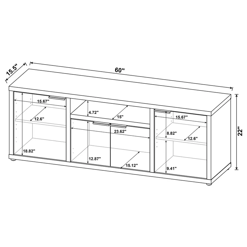 Tabby 4-door Engineered Wood 60" TV Stand Mango