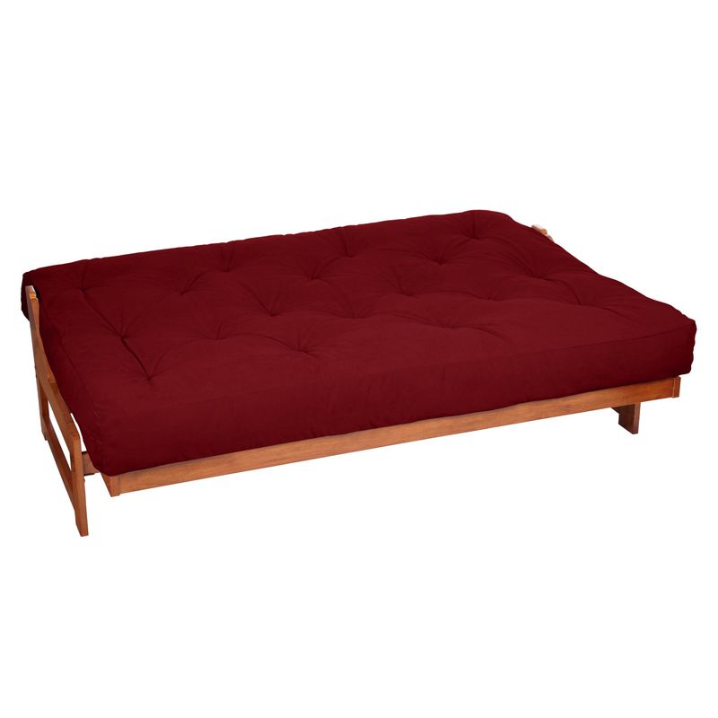 Gel Pocket Coil Full Size 10-inch Red Suede Futon Mattress - Red - Full