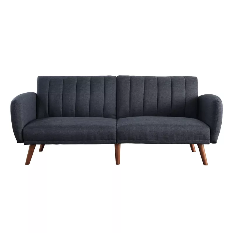 ACME Bernstein Adjustable Sofa, Gray Linen & Walnut Finish