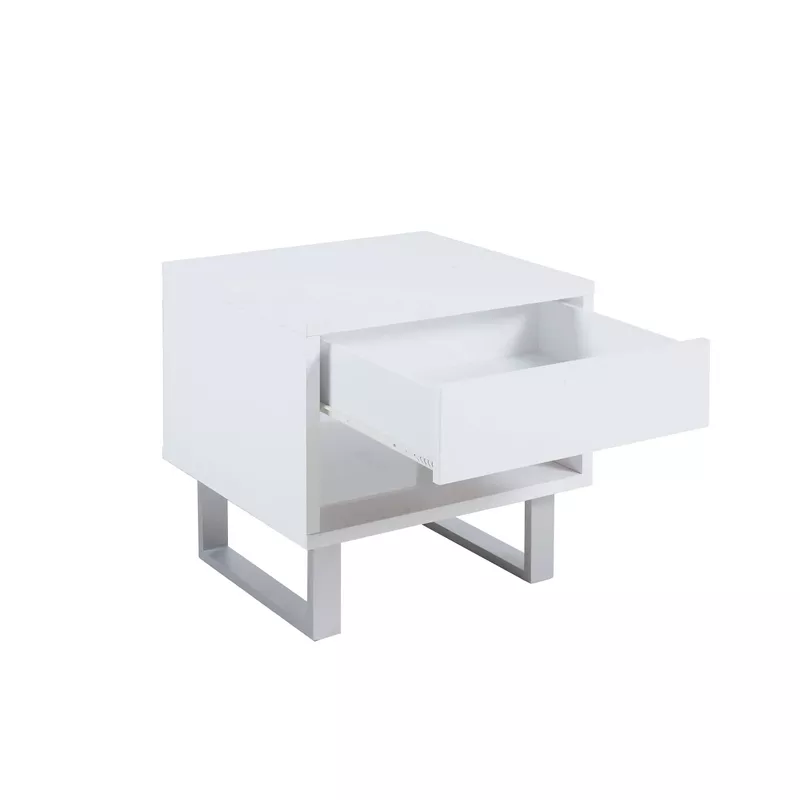 Atchison 1-drawer End Table High Glossy White