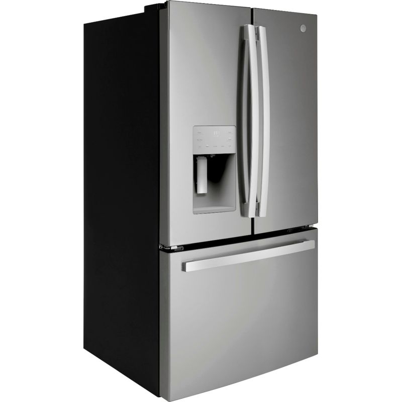 Angle Zoom. GE - 25.6 Cu. Ft. French Door Refrigerator - Stainless steel