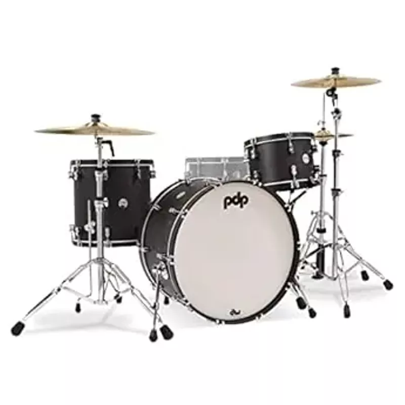 Pacific Drums & Percussion Drum Set Concept Classic 3-Piece 24" Kick, Ebony Stain Wood Hoops Shell Pack (PDCC2413EE)