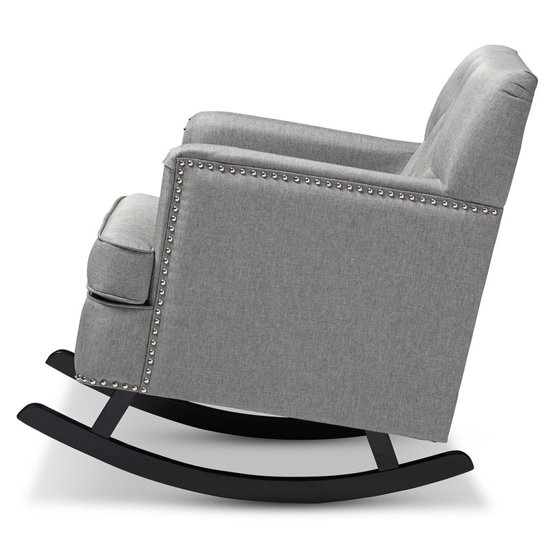 Contemporary Fabric Rocking Chair by Baxton Studio - Rocking Chair-Grey