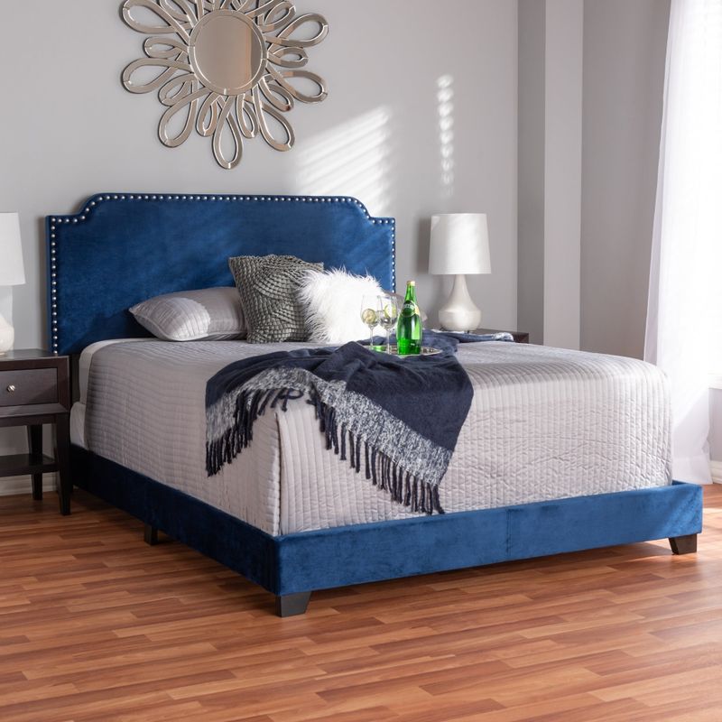 Contemporary Bed by Baxton Studio - Blue - Queen