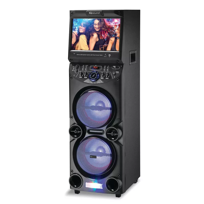 Supersonic - 2 x 10" Pro DJ Bluetooth Karaoke Speaker w/ 14" Touchscreen Tablet