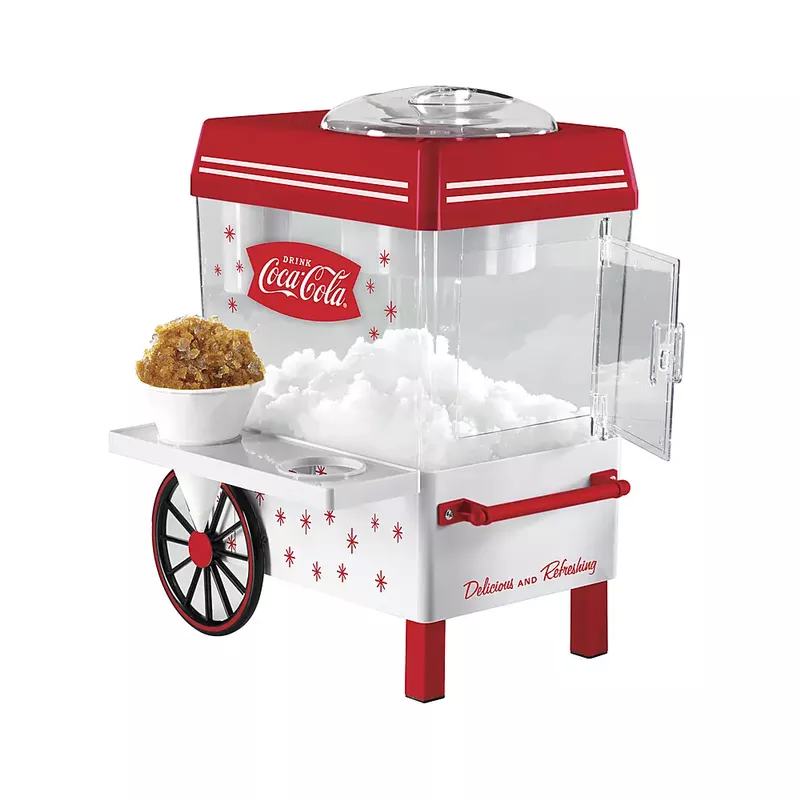 Nostalgia SCM550COKE Coca-Cola Snow Cone Maker & Shaved Ice Storage - Red/White