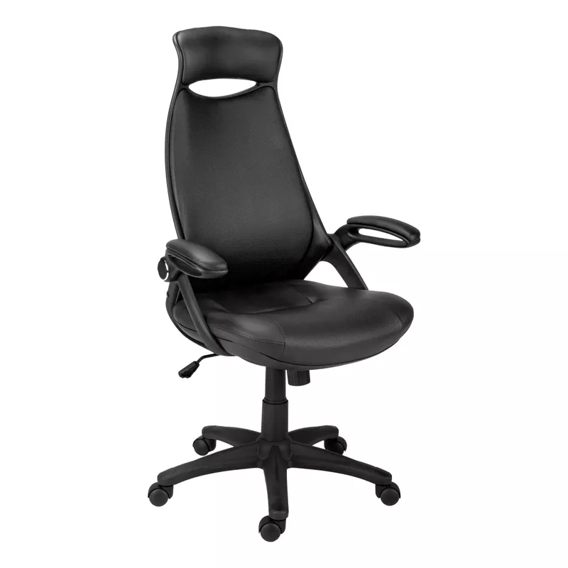 Office Chair/ Adjustable Height/ Swivel/ Ergonomic/ Armrests/ Computer Desk/ Work/ Metal/ Fabric/ Black/ Contemporary/ Modern