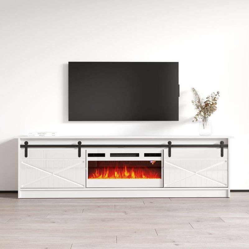 Granero WH-EF Electric Fireplace 79" TV Stand - Black