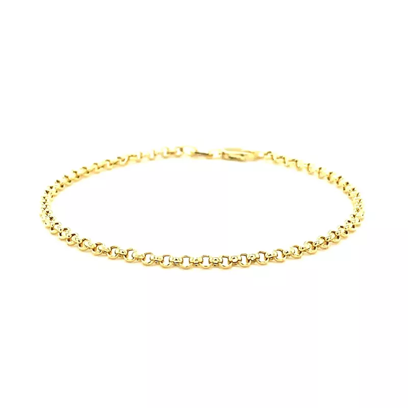 2.3mm 14k Yellow Gold Rolo Bracelet (7 Inch)