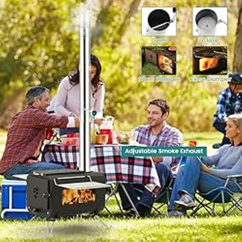 Gaomon Outdoor Portable Wood Stove, Tent Stove,Wood Burning Stove for Camping,Cast Iron Wood Stove,Tent Heaters for Camping, Includes...