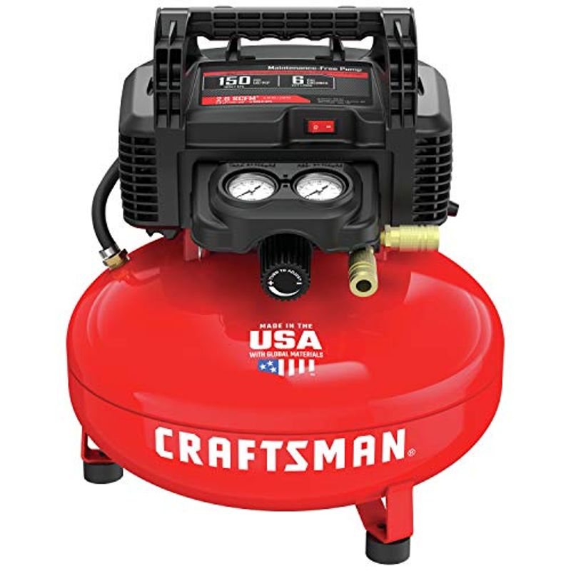 CRAFTSMAN Air Compressor, 6 gallon, Pancake, Oil-Free with 13 Piece Accessory Kit (CMEC6150K)