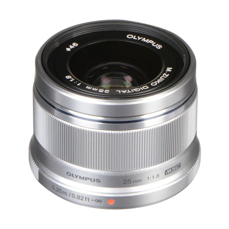 Olympus M. Zuiko Digital 25mm f/1.8 Lens - Silver - for Micro Four Thirds System