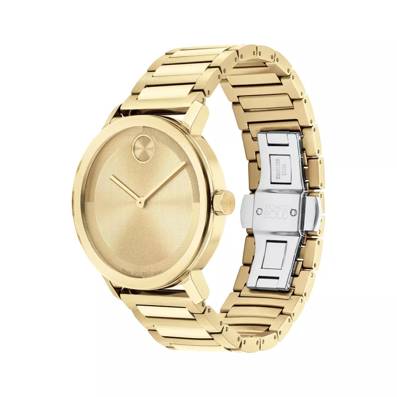 Movado - Men's Bold Evolution 2.0 Gold-Tone Stainless Steel Watch Gold Dial