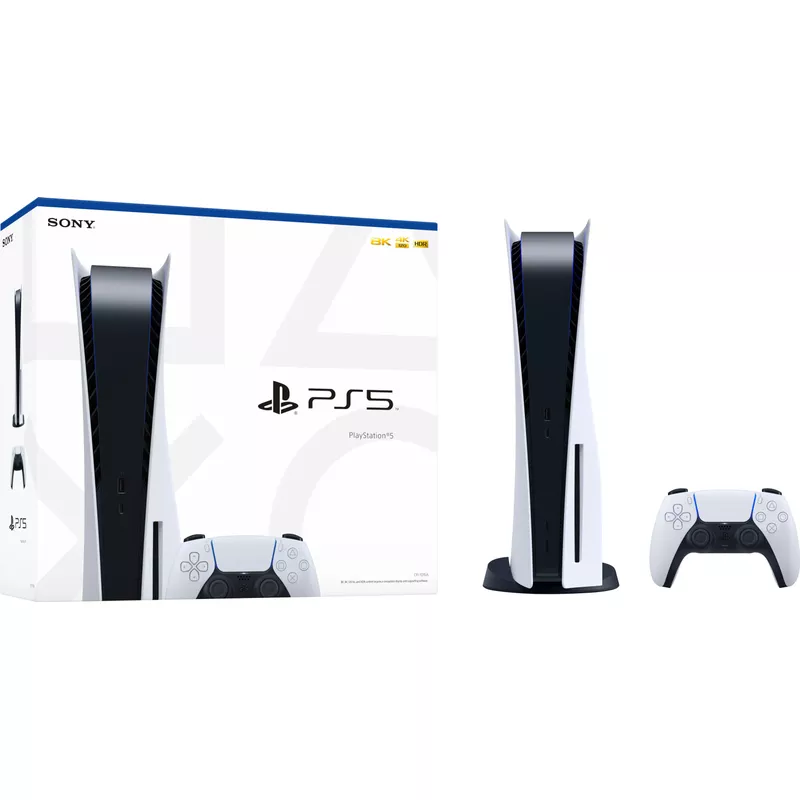 PlayStation 5 Gaming Console Disc Edition With Accessories & White Controller (Total of 2 Controllers Included)