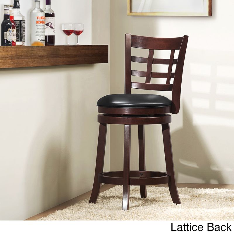 Verona Cherry Swivel 24-inch High Back Counter Height Stool by iNSPIRE Q Classic - Panel Back
