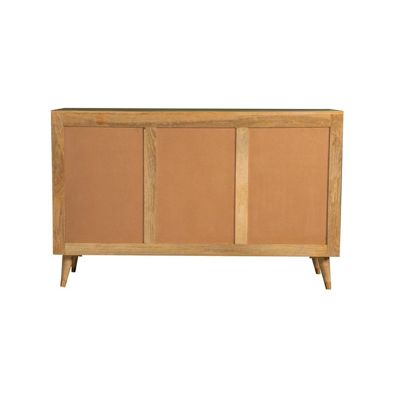 Natural Checkered Pattern 3-door Accent Cabinet - Natural
