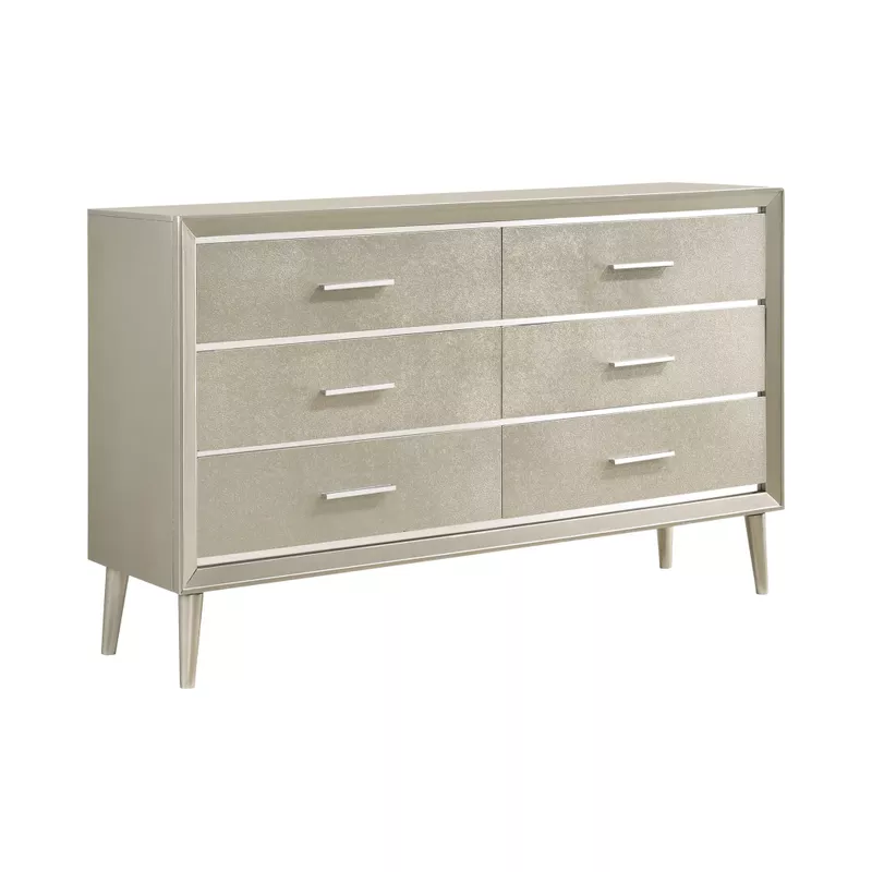 Ramon 6-drawer Dresser Metallic Sterling