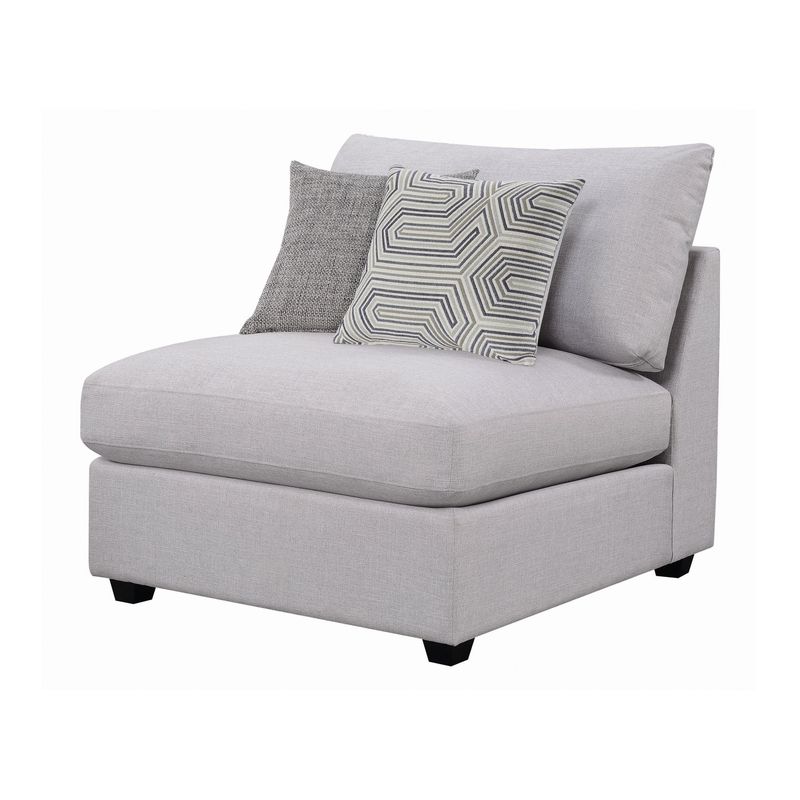 Cambria Grey and Black Upholstered Armless Chair - Reversible