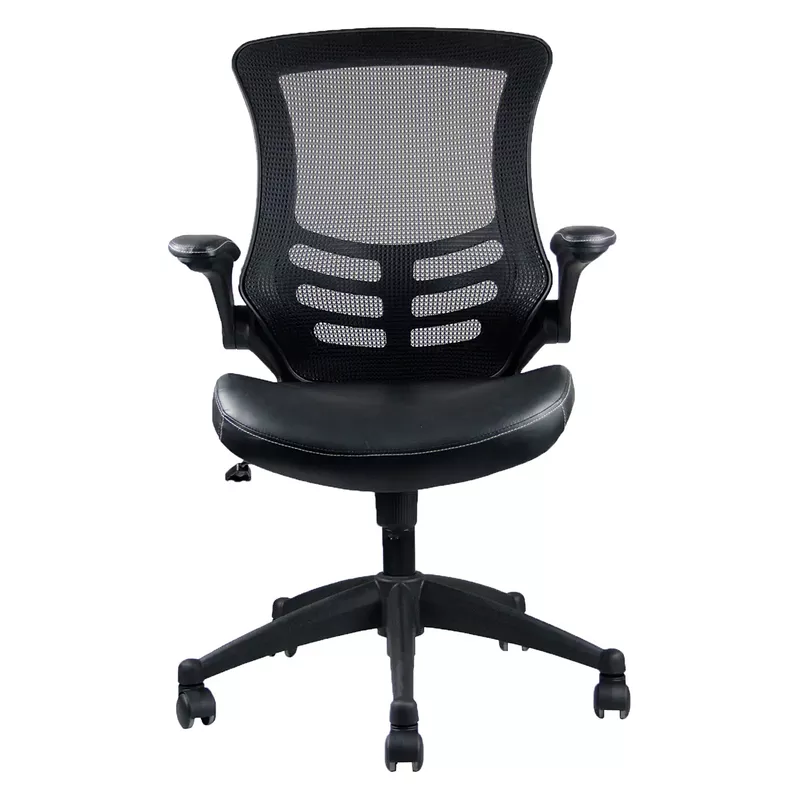 Stylish Mid-Back Mesh Office Chair with Adjustable Arms, Black