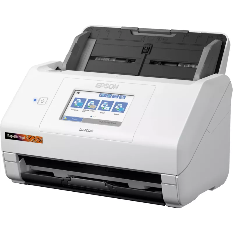 Epson - RapidReceipt RR-600W Wireless Receipt and Desktop Document Scanner