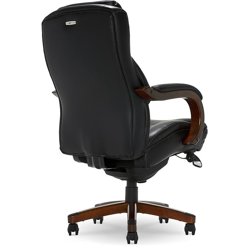 Alt View Zoom 19. La-Z-Boy - Delano Big & Tall Bonded Leather Executive Chair - Jet Black/Mahogany