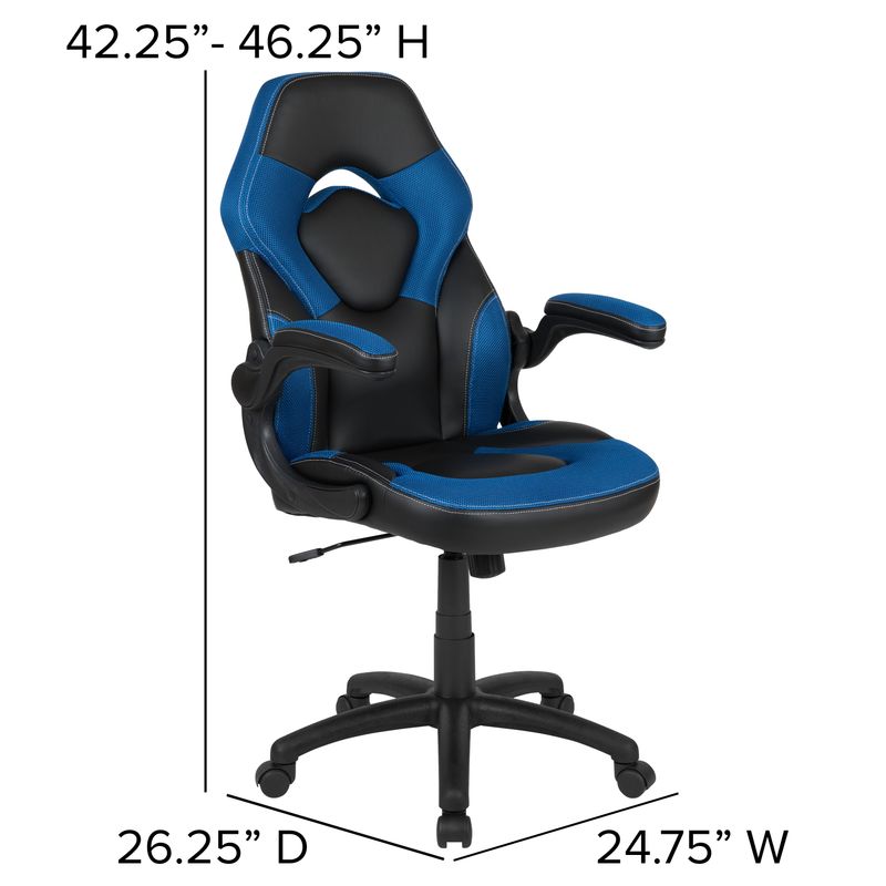 Gaming Desk and Chair Set with Cup Holder and Headphone Hook - Desk Bundle - Black