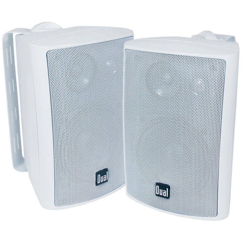 Dual 4 inch 3-Way Indoor/Outdoor Speakers - White