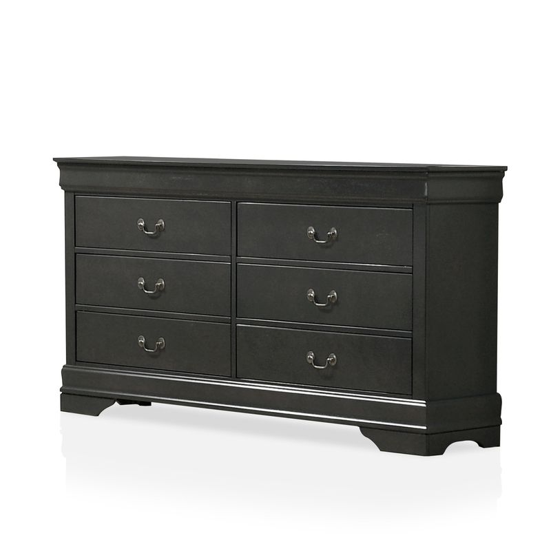 Furniture of America Lavina Contemporary 6-Drawer Dresser with Mirror - Black